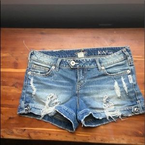 Silver shorts low rise worn look great condition